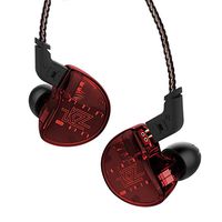 Dilvpoetry KZ ZS10 HiFi Wired Earphones in-Ear Headphone 3.5mm Connector Stereo Noise Cancelling Detachable Cable (Red Without Mic)