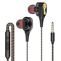 ÔNBAY General Double Speaker in-Ear Earphone Double Moving Coil Game Earphone Headphones Black