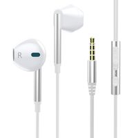Earbuds Wired with Microphone, in-Ear Earphones Headphones, Volume Control, Remote, Heavy Deep Bass for iPhone, iPad, iPod, Samsung Smartphones Tables and All 3.5mm Jack Device (White)
