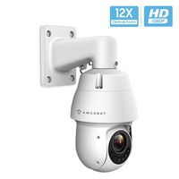 Amcrest Outdoor PTZ POE Camera, Pan/Tilt/ 12x Optical Zoom 1080P POE+ (802.3at) Home Security PTZ IP Camera, Starvis Low Light Sensor, 328ft Night Vision, IP66 Waterproof, 2-Megapixel, IP2M-853EW