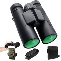 ToyerBee Binoculars, 12X42 HD Roof Prism Folding Binoculars for Adults&Kids, Waterproof Binocular Weak Light Night Vision for Bird Watching Concert Traveling and Sightseeing with Smartphone Adapter