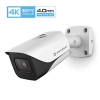 Amcrest 4K POE Camera 30fps UltraHD 8MP Outdoor Bullet PoE IP Camera, 164ft Night Vision, 4.0mm Narrower Lens, 87° Viewing Angle, IP67 Weatherproof, 4K (3840x2160) @30fps, White (IP8M-2597EW-4MM)