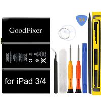 GoodFixer Replacement Battery Compatible with Apple iPad 3/iPad 4, Complete Repair Tools Kit, Adhesive Strip, 0 Cycle 11560mAh Li-ion Replacement Battery [365 Days Warranty]