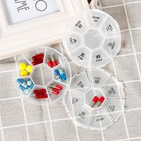 Storage Bottles & Jars - Weekly 7 Days Tablet Pill Medicine Sorter Box Holder Storage Organizer round plastic covers Container Case Pill Storage Box