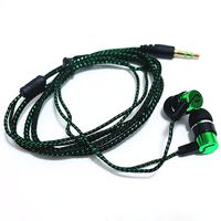 856store Waterproof Stylish 3.5mm Braid Cord Stereo in-Ear Earbuds Earphone Headphone for iPhone - Green for iPhone, iPad, iPod, Mp3 Players, Samsung Etc