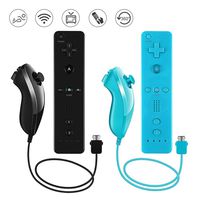 Lactivx Nunchuck and Wii Remote Controller Compatible with Nintendo Wii Wii U Console - with Silicone Case and Strap (Black and Blue)