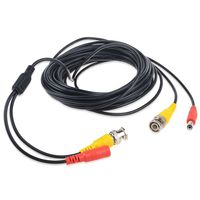 SLLEA 25ft Pre-Made All-in-One BNC Video and Power Cable Security Camera Wire Cord for CCTV DVR Surveillance System (Black)