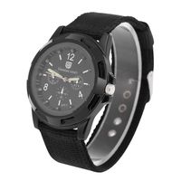 Electronic Digital Wristwatch Men Watch Males Durable Nylon Band Sport Wrist Watches(Black)
