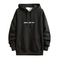 Jieou Men Oversized Hoodie Pullover Long Sleeve Graphic Fashion Sweatshirts Hip Hop Casual Streetwear (B-Black, XL)