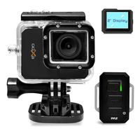 Pyle Expo Sports Action Camera - HD 1080P Mini Hi-Res Camcorder w/ Wifi, 20 MP Cam, 2" Screen USB SD Card HDMI, Battery - Waterproof Case, USB Cable, Wireless Remote Control, Mount - PSCHD90BK (Black)