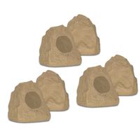 Theater Solutions 6R4S Outdoor Sandstone Rock 6 Speaker Set for Yard Patio Pool Spa