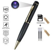 Spy Hidden Pen Camera, 1080P Clip on Body Camera Full HD Pen Camera with Photo Function, Built-in 16GB SD Card for Business and Conference