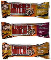 Tiger's Milk Protein Nutrition Bar 3-Case Variety Pack, Energy-Packed Snack, Zero Trans Fats, Fortified with Vitamins & Minerals, 1.23oz (Pack of 72)