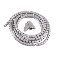 Cable Organizer, Cable Management Sleeve Flexible Spiral Tube Cable Wire Wrap Computer Manage Cord System w Clip DIA 1.1'' (28mm) Long 6.5feet(2M) Gray