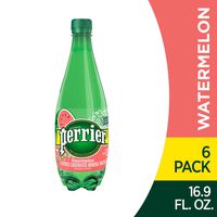 Perrier Watermelon Flavored Carbonated Mineral Water, 16.9 fl oz. Plastic Bottles (6 Count)
