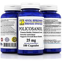 Mental Refreshment: Pure Policosanol - 25mg 180 Capsules - Supports Cardiovascular Health, Hypoallergenic Supplement