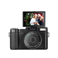 Andoer Digital Camera Vlogging Camcorder Full HD 1080P 24MP Video Camera 3.0 inch Rotatable LCD Screen Anti-shake 4X Digital Zoom with Retractable Flashlight and UV Filter