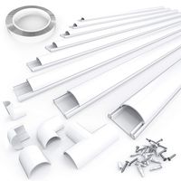 Arc Channel Cord Cover - CMC-07 Wall Cable Cover Concealer - 125 inch Wire Hider for Mount TV - Paintable Cable Raceway Kit - 8X L15.7in, W1.0in H 0.47in