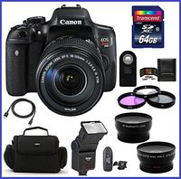 Canon EOS Rebel T6i DSLR Camera with EF-S 18-135mm f/3.5-5.6 IS STM Lens (USA) + 64GB SDXC Class 10 Memory Card + Telephoto & Wide Angle Lenses + Auto Power Flash ......