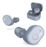 JVC Truly Wireless Earbuds Headphones, Bluetooth 5.0, Water Resistance(Ipx5), Long Battery Life (4+10 Hours), Secure and Comfort Fit with Memory Foam Earpieces - HAA10TH (Misty Gray)