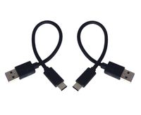 2-Pack Short USB Type C (USB-C) to USB 3.0 Type A Charging and Sync Cable for LG V30, G6, HTC U11, Google Pixel, Samsung S8, Note 8, Nokia 8, Moto Z2 Force, Sony XZ and Type-C Phone(2X Black)