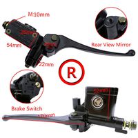 FLYPIG 7/8" Universal Front Brake Master Cylinder Lever Pump (Right Side) 8mm Mirror Hole for Honda Suzuki Kawasaki Motorcycle Handlebars for GY6 50cc 125cc 150cc 250cc Scooter Moped ATV Dirt Pit Bike