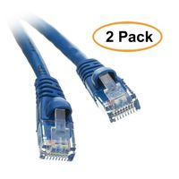ACL 6 Inch RJ45 Snagless/Molded Boot Blue Cat5e Ethernet Lan Cable, 2 Pack