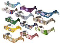 3Dstereo Holiday Eyes - 12 pairs of Glasses - 12 Different Styles - Exclusive Jingle Bells -Turn XMAS Lights Into Magical Images - Ships Ships Folded & Sleeved