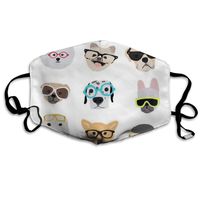 Dogs in Glasses Dust Mask,Washable and Reusable Cleaning Gardening Outdoor Activities Warm Windproof Mask