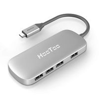 USB C Hub, HooToo USB C Adapter with 4 USB 3.0 Ports for MacBook/Pro/Air and Windows Type C Laptop-Silver