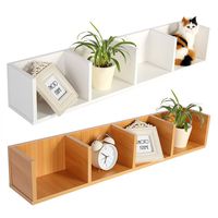 Yosooo CD/DVD Storage Shelf-Modern Wall Mount Display Shelf CDs/DVDs Organizer Storage Rack Wooden Unit 4 Cases (White)