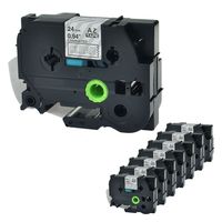 NineLeaf 8PK White on Clear 24mm 0.94'' Laminated Label Tape Compatible for Brother TZ-155 TZ155 TZe-155 TZe155 Cassette Cartridge for P-Touch PT-P700 PT-P750W PT-D600 PT-520 PT-530 Label Maker