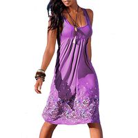 Handyulong Womens Dresses Summer Linen Sleeveless Boho Print Button Mini Tank Dress with Pockets Beach Sundress Cocktail