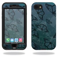 MightySkins Protective Vinyl Skin Decal Compatible with Lifeproof Nuud iPhone 7 Sticker wrap Cover Sticker Skins Dark Butterfly
