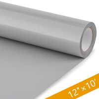 HenPisen HTV Vinyl Rolls - 12 Inch × 10 Feet PU Heat Transfer Vinyl, Easy Cut & Weed Compatible with Cameo Silhouette & Cricut, Iron on Vinyl for DIY T-Shirts, Bags and Other Textiles(Gray)