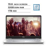 Dell Inspiron 15 5000 15.6 Inch FHD 1080P Laptop - Intel Quad Core i7-8565U up to 4.6 GHz, Intel UHD 620, 32GB DDR4 RAM, 1TB HDD, HDMI, Bluetooth, WiFi, Windows 10, Silver