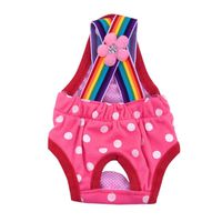 Axchongery Dog Diaper, Bitch Rainbow Nappy Underwear Pet Breathable Physiological Pants (Hot Pink, S)
