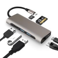 USB C Hub BULESK USB Type C Hub 7 in 1 USB-C Hub Adapter with 4K HDMI Port, 2 USB 3.0 Ports, MicroSD/SD Card Reader, USB-C Charging Port for MacBook, iMac, Surface, Chromebook, Galaxy, XPS and More