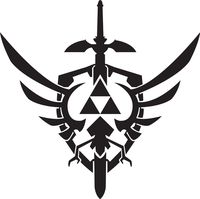LEGEND OF ZELDA VIDEO GAME SKYWARD SWORD LOGO VINYL STICKERS SYMBOL 5.5" DECORATIVE DIE CUT DECAL FOR CARS TABLETS LAPTOPS SKATEBOARD - BLACK