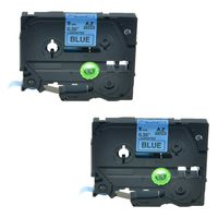 NineLeaf 2 PK Black on Blue TZ-521 TZe-521 9mm Standard Laminated Label Tape Compatible for Brother P-Touch Printer