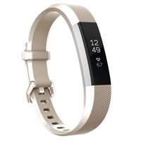 Keasy Replacement Bands Compatible for Fitbit Alta and Fitbit Alta HR, Sport Bands with Secure Metal Buckle(Champagne,Large(6.7"-8.1"))