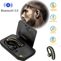 Denzar Business Single Ear Bluetooth Headset - Wireless Stereo Sports V5.0 Hands Free Earpiece W/Mic Wireless Earbud Headphones Long Standby