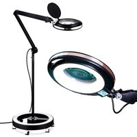 Brightech LightView Pro LED Magnifying Glass Floor Lamp - 5 Diopter Lens - 6 Wheel Rolling Base Reading Magnifier Light - for Professional Tasks and Crafts -Black