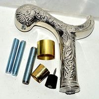 VICTORIAN STYLE ORNATE BRASS HANDLE WOODEN WALKING STICK/CANE VINTAGE GIFT