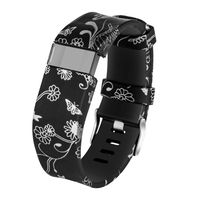 Gealpoor Newest Colorful Flower for Charge HR Bands,Soft Silicone Replacement Adjustable Band Sports Strap for Fitbit Charge HR Large/Small for Womens/Mens/Girls (S, Black Lotus)