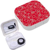 Portable Contact Lens Case Box Travel Kit Mirror + Bottle + Tweezers Container Holder [ Winter Christmas ]
