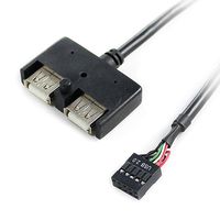 WINGSONIC TOOLFREE G540350 Cable USB 2.0 5Pin Motherboard Female Header to 2-Port USB 2.0 Female Adapter Black 1.97ft(0.6M)(BUY1GET1FREE)