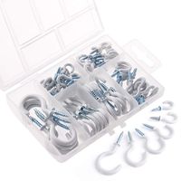 KUUQA 80 Pieces Vinyl Coated Ceiling Screw Hooks Cup Hooks (6 Sizes)