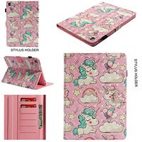 Cfrau Wallet Stand Case with Black Stylus for iPad Pro 9.7 Inch 2016,Creative Colorful 3D Print Smart Magnetic Flip PU Leather Card Slots Shockproof Soft Rubber Tablet Case,Cute Pony