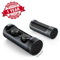 True Wireless Earbuds, Bluetooth 5.0 Headphones, Woozik Space TWS Headphones, iPX6 Waterproof with Built in Mic 15H Battery Charging Case